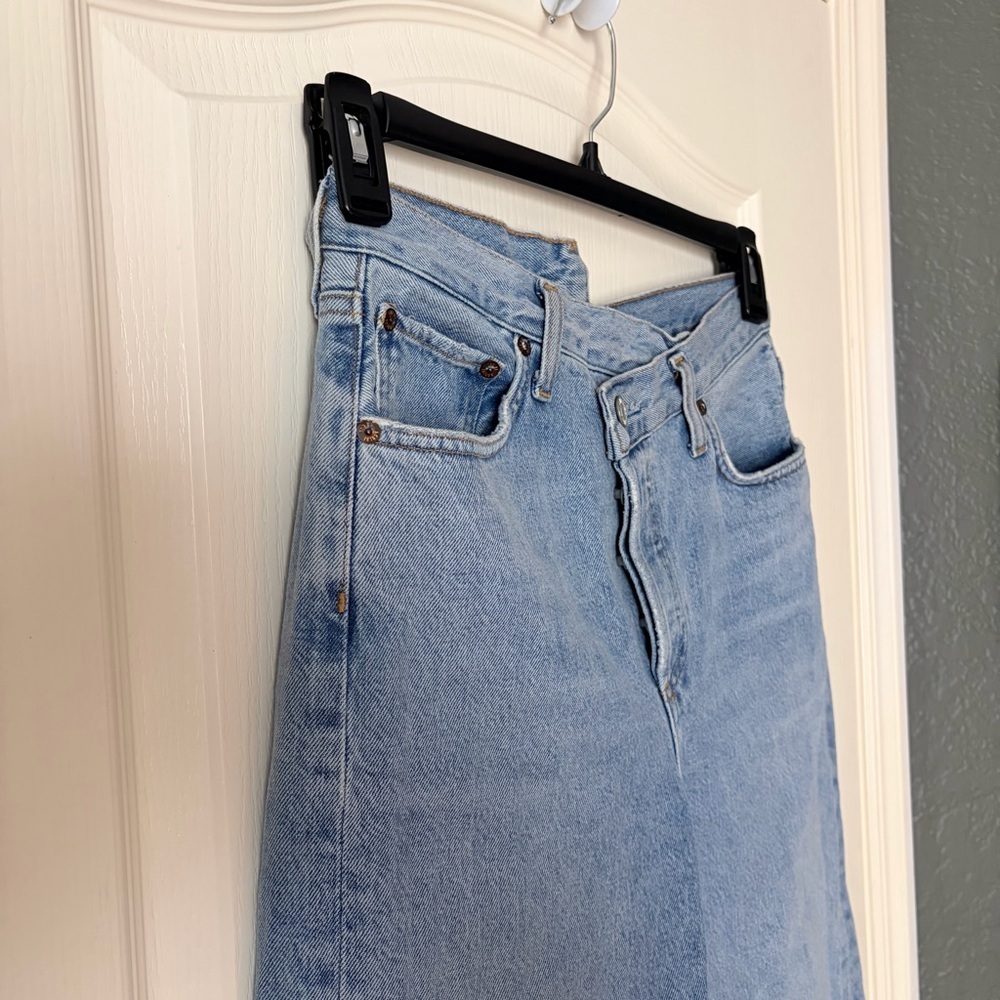 AGOLDE Criss Cross Straight Denim Jeans, Dimension, 26 - Picture 4 of 14